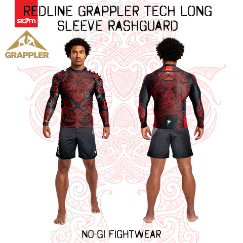 STORM REDLINE LS RASHGUARD - Black/Red